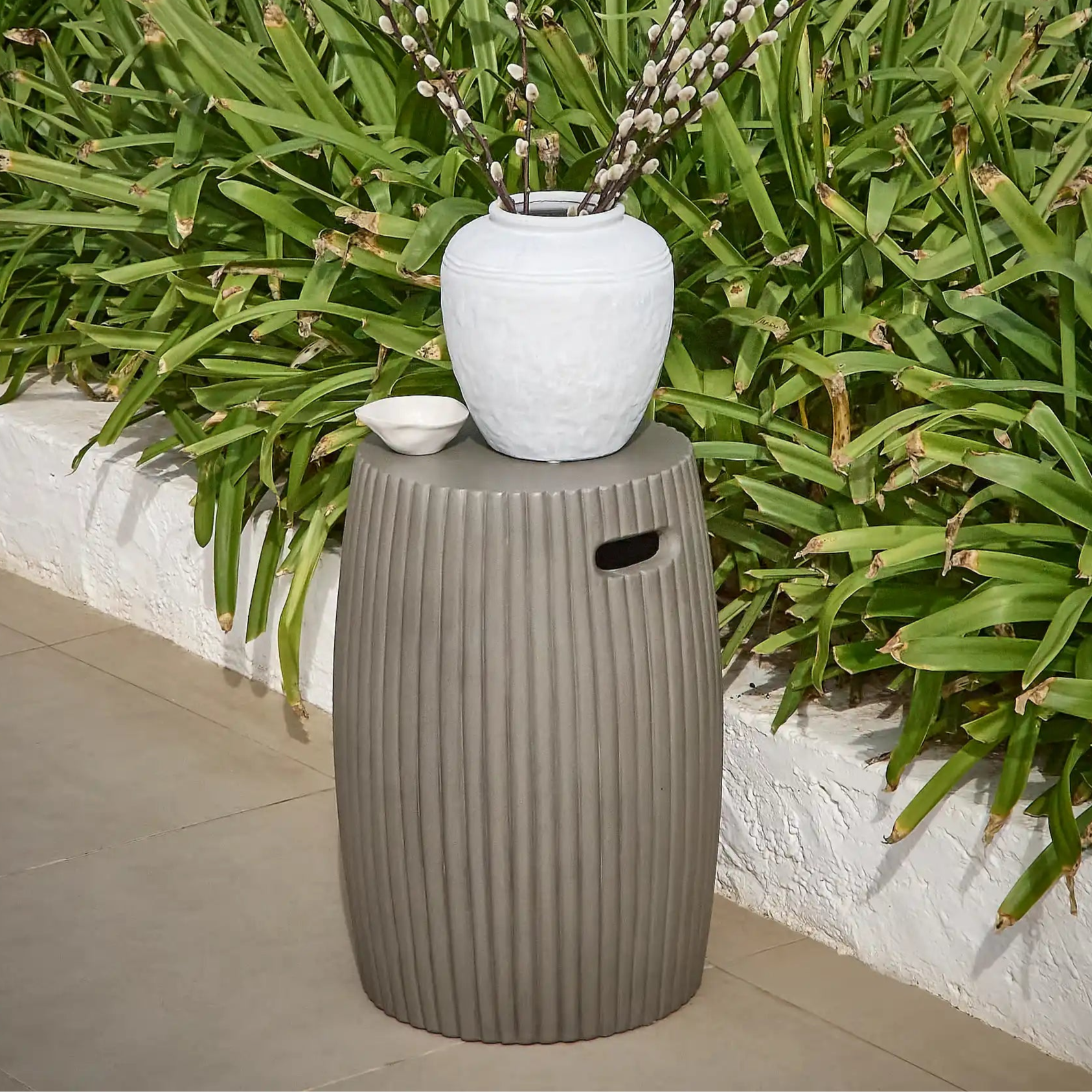 Jabari Garden Side Table Dark Grey – Laura James