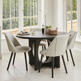 Jade 4 Seater Black Dining Table Set - Freya Sand Dining Chairs with Black Legs - Laura James 