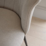 Cleo Soft Beige Dining Chairs - Set of 2 - Black Legs - Laura James 