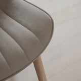 Amelia Whitewash Dining Table Set - 6 Seater - Bella Soft Beige Dining Chairs - Whitewash Legs