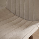 Bella Soft Beige Dining Chair - Set of 2 - Coffee Brown Mango Wood Legs - Laura James 