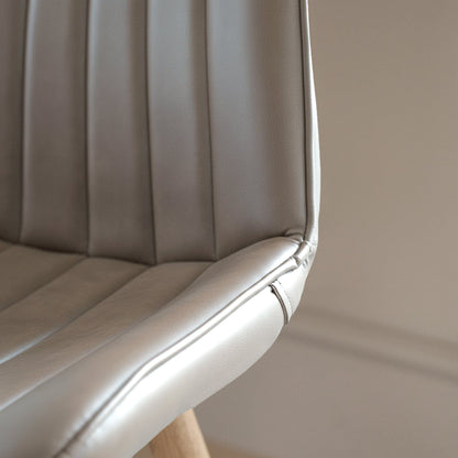 Bella Almond Brown Dining Chair - Set of 2 - Whitewash Oak Legs - Laura James