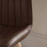 Bella Saddle Brown Dining Chair - Set of 2 - Whitewash Oak Legs - Laura James