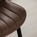 Bella Saddle Brown Dining Chair - Set of 2 - Black Oak Legs - Laura James