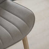 Amelia Whitewash Dining Table Set - 6 Seater - Bella Cloud Grey Dining Chairs - Whitewash Legs