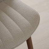 Bella Light Beige Dining Chair - Set of 2 - Coffee Brown Mango Wood Legs - Laura James 