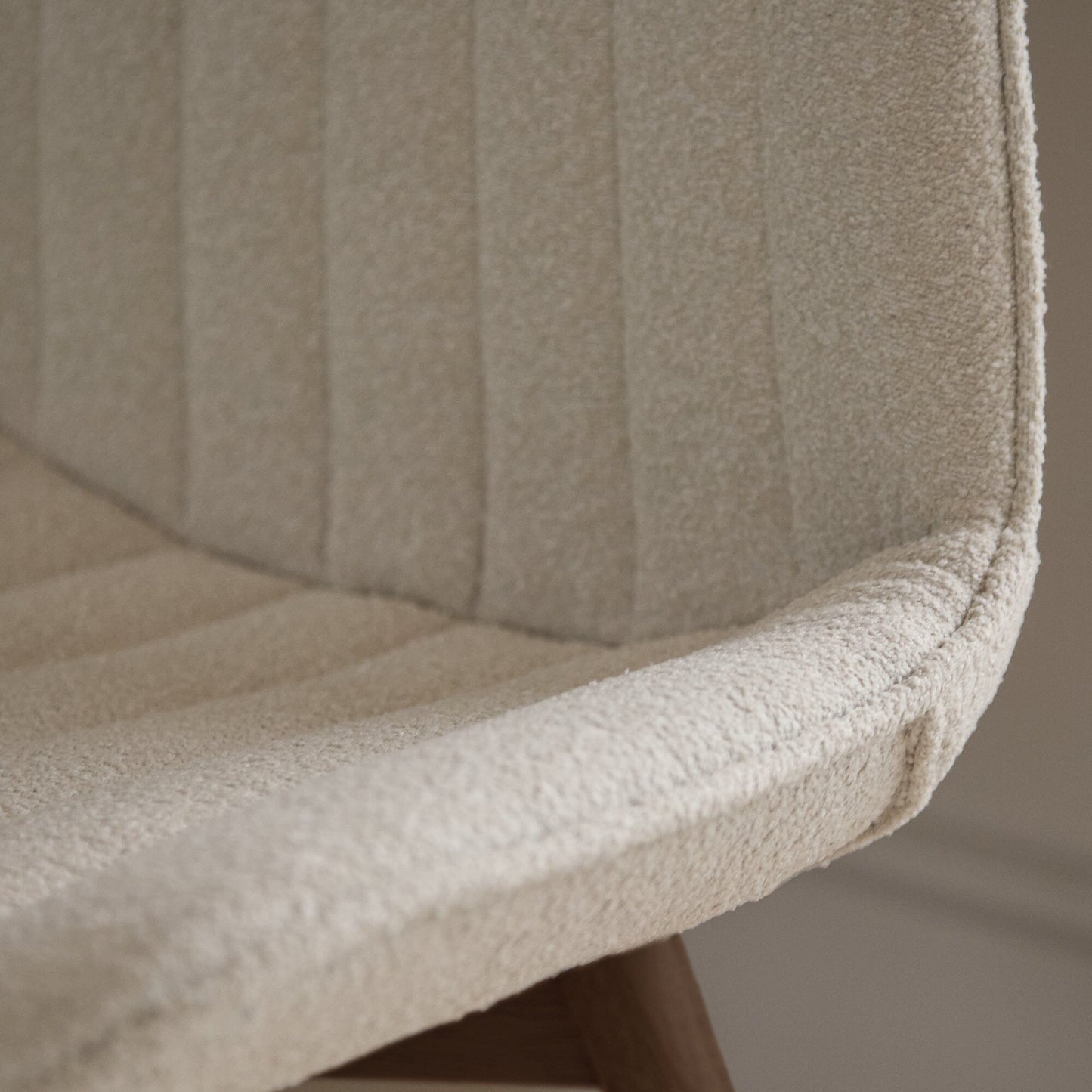Bella Light Beige Dining Chair - Set of 2 - Coffee Brown Mango Wood Legs - Laura James 