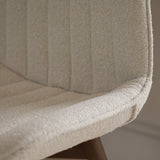 Bella Light Beige Dining Chair - Set of 2 - Coffee Brown Mango Wood Legs - Laura James 