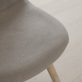 Ellis Soft Beige Dining Chairs - Set of 2 - Whitewash Oak Legs