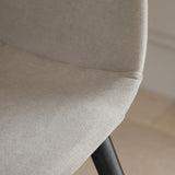 Amelia Whitewash Dining Table Set - 6 Seater - Ellis Soft Beige Dining Chairs - Black Legs - Laura James 