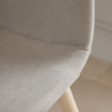 Ellis Soft Beige Dining Chairs - Set of 2 - Whitewash Oak Legs