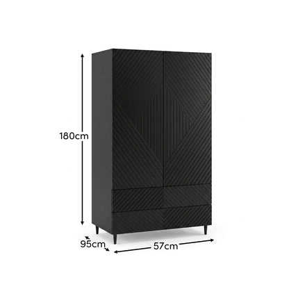 Jack Double Wardrobe - Black - Laura James