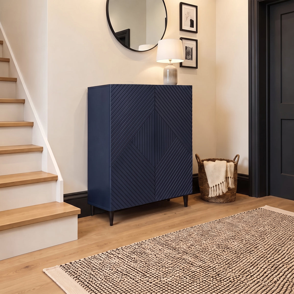 Jack Small Shoe Cabinet - Geometric - Blue