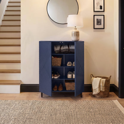 Jack Small Shoe Cabinet - Geometric - Blue
