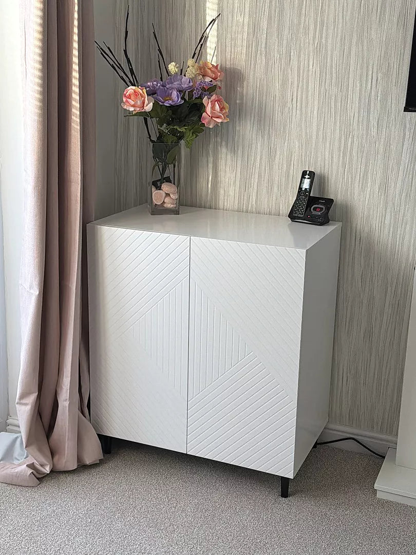 Jack 2 Door Small Sideboard - Geometric White