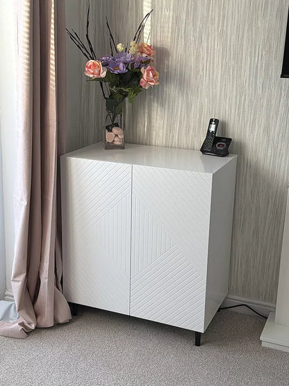 Jack 2 Door Small Sideboard - Geometric White