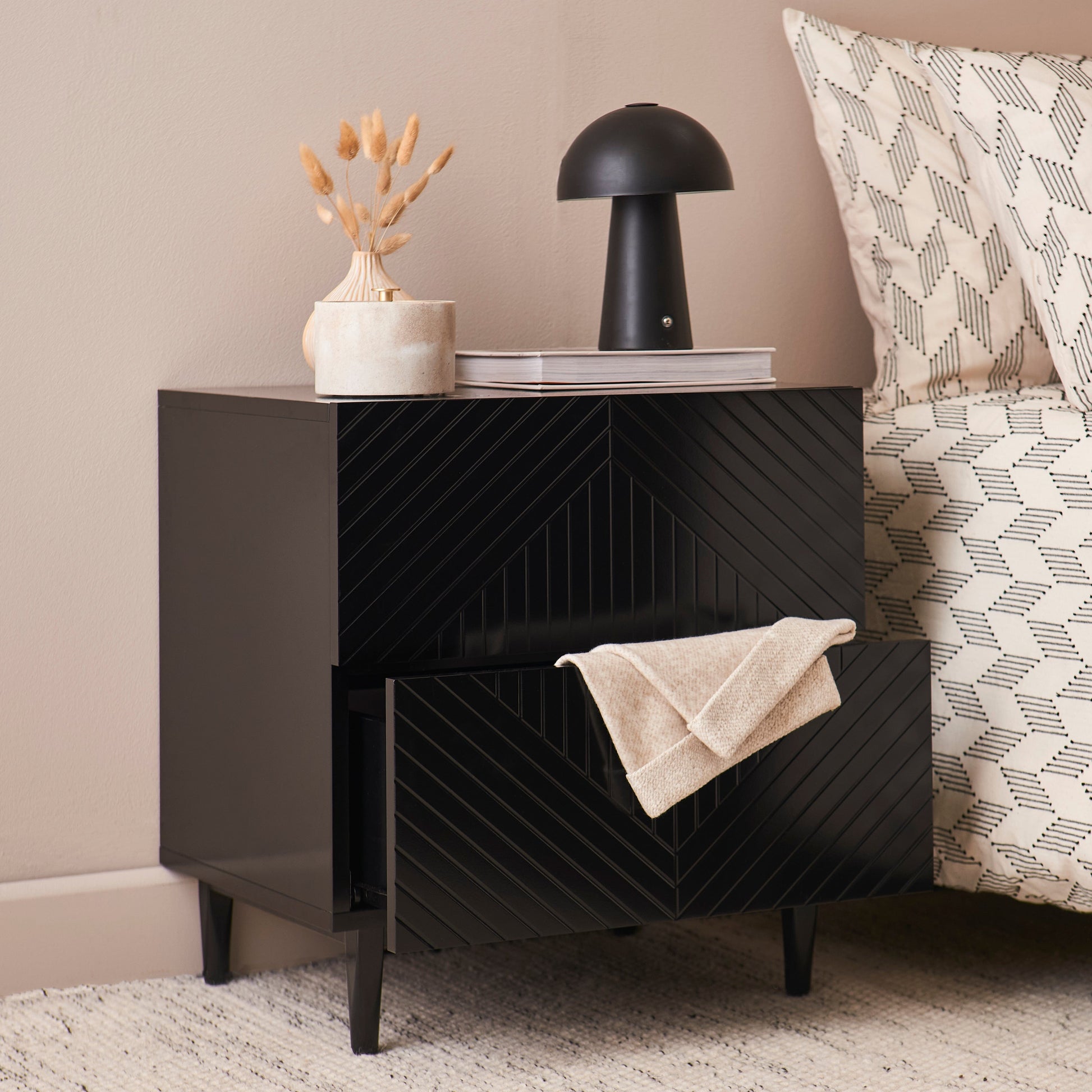 Jack Bedside Table - Black - Laura James 
