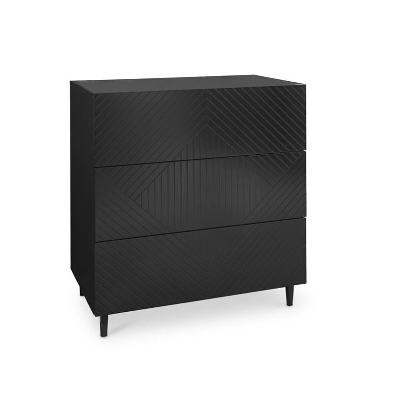 Jack 3 Chest of Drawers - Black - Laura James 