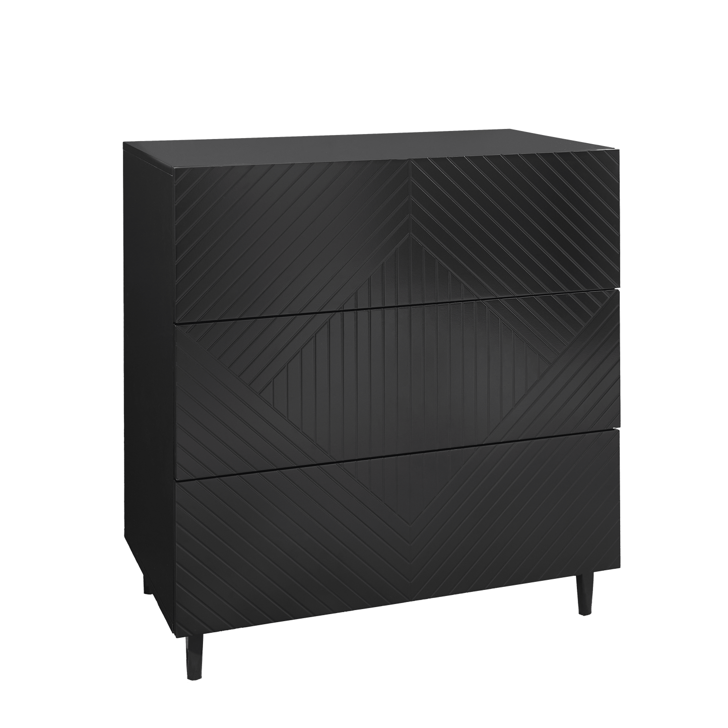 Jack 3 Drawer Chest of Drawers - Black