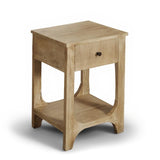 Jade 1 Drawer bedside Table - Chalked Mango Wood - Laura James