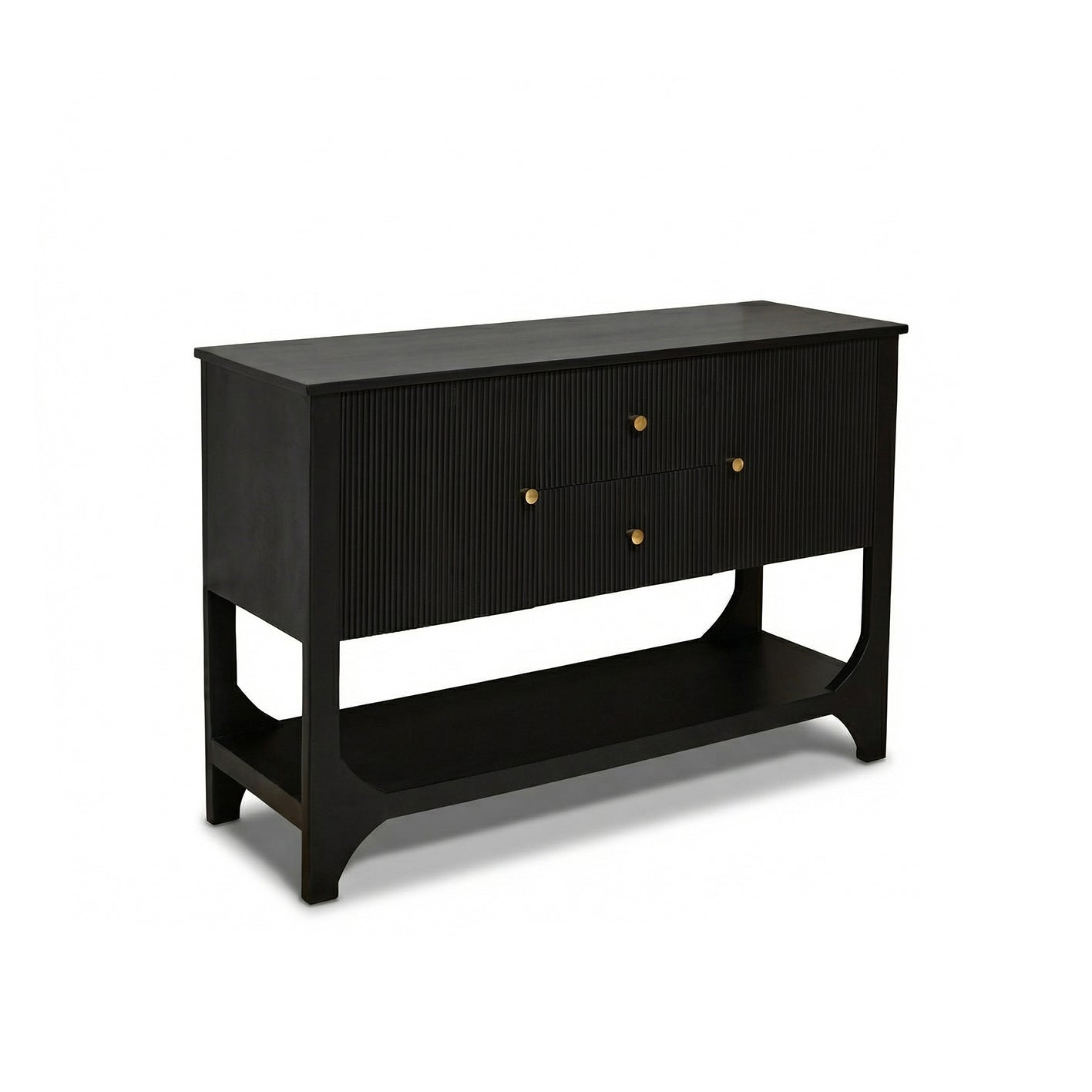 Jade 2 Door 2 Drawer Sideboard - Jet Black Mango Wood - Laura James