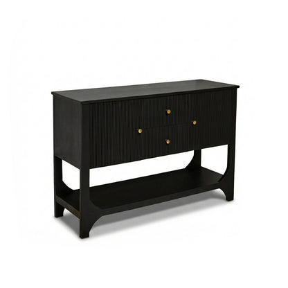 Jade 2 Door 2 Drawer Sideboard - Jet Black Mango Wood - Laura James