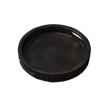 Jade 35cm Round Ribbed Tray - Jet Black Mango Wood - Laura James 