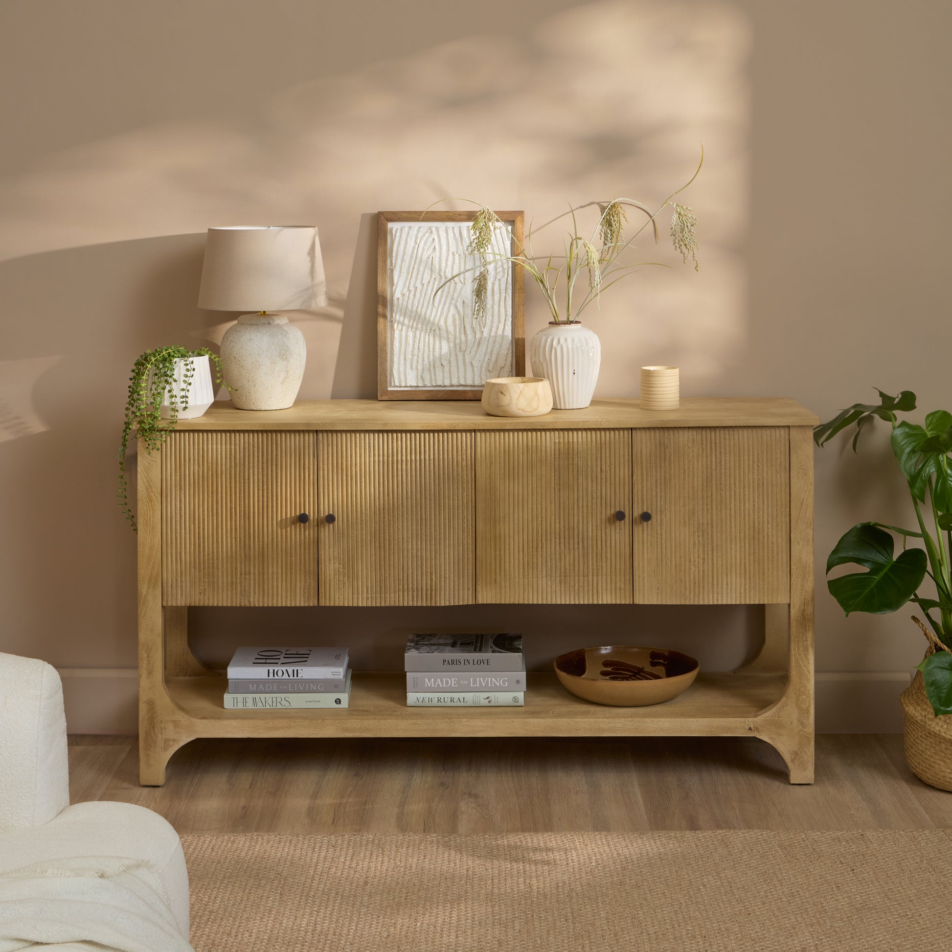 Jade 4 Door Sideboard - Chalked Mango Wood - Laura James