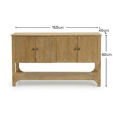 Jade 4 Door Sideboard - Chalked Mango Wood - Laura James