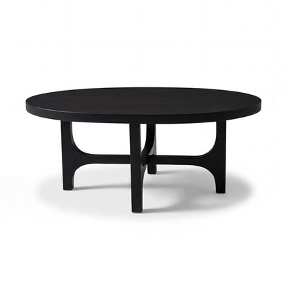 Jade Jet Black Mango Wood Oval Coffee Table - Laura James