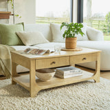 Jade Chalked Mango Wood Rectangular Coffee Table - Laura James