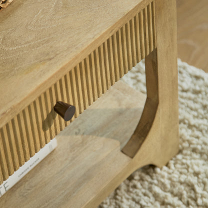 Jade Chalked Mango Wood Rectangular Coffee Table - Laura James