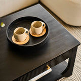 Jade Jet Black Mango Wood Rectangular Coffee Table - Laura James