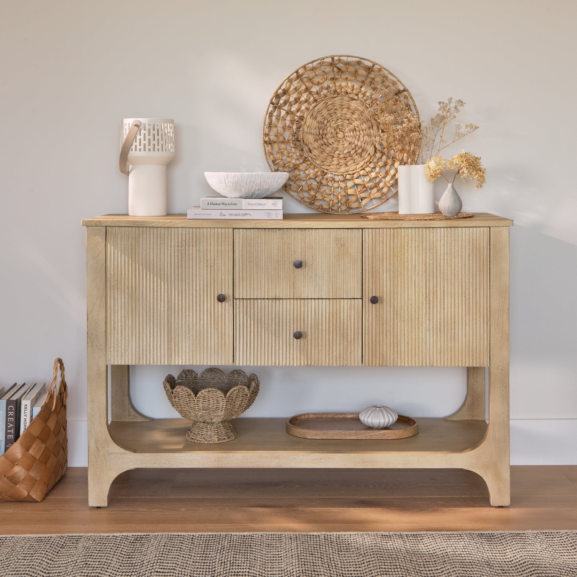 Jade 2 Door 2 Drawer Sideboard - Chalked Mango Wood - Laura James