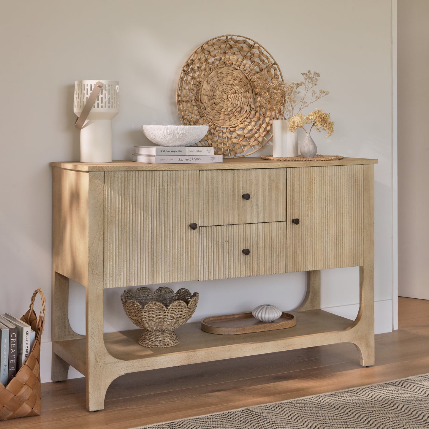 Jade 2 Door 2 Drawer Sideboard - Chalked Mango Wood - Laura James