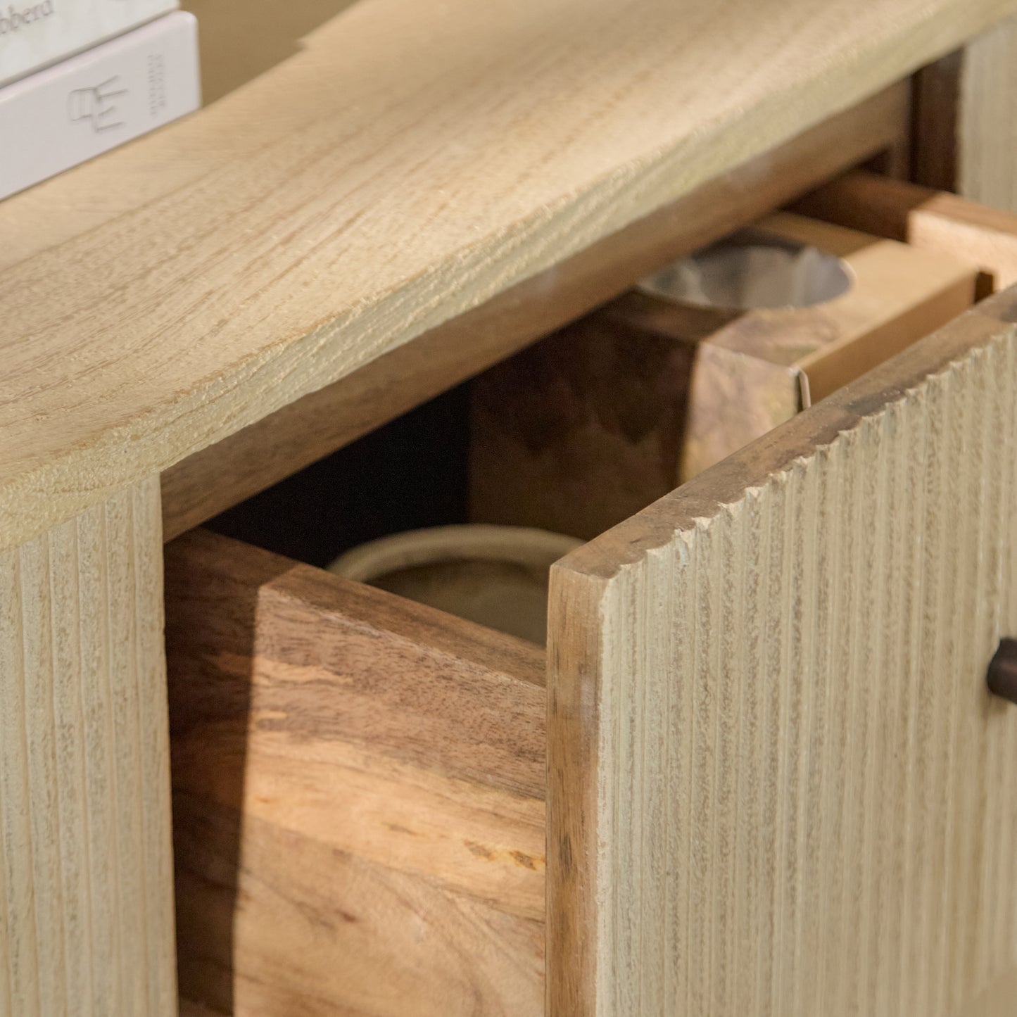 Jade 2 Door 2 Drawer Sideboard - Chalked Mango Wood - Laura James