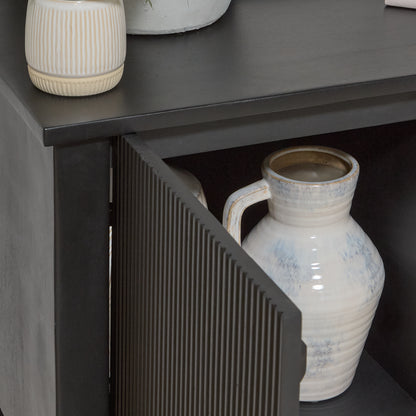 Jade 2 Door 2 Drawer Sideboard - Jet Black Mango Wood - Laura James