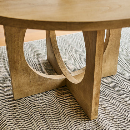 Jade 130cm Round Chalked Mango Wood Dining Table - Laura James