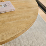 Jade 130cm Round Chalked Mango Wood Dining Table - Laura James