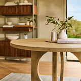 Jade 130cm Round Chalked Mango Wood Dining Table - Laura James