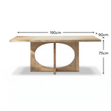 Jade 190cm Chalked Mango Wood Dining Table - Laura James