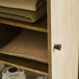 Jade 2 Door Tall Cabinet - Chalked Mango Wood - Laura James