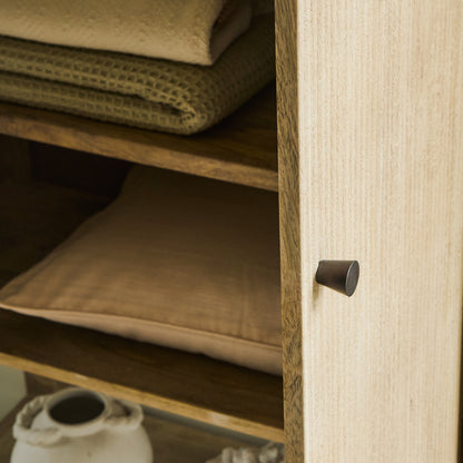 Jade 2 Door Tall Cabinet - Chalked Mango Wood - Laura James