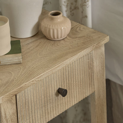 Jade 1 Drawer bedside Table - Chalked Mango Wood - Laura James