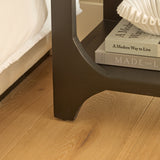Jade 1 Drawer Bedside Table - Jet Black Mango Wood - Laura James