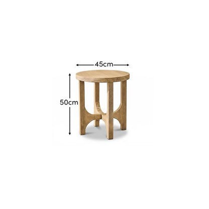Jade Round Side Table - Chalked Mango Wood - Laura James