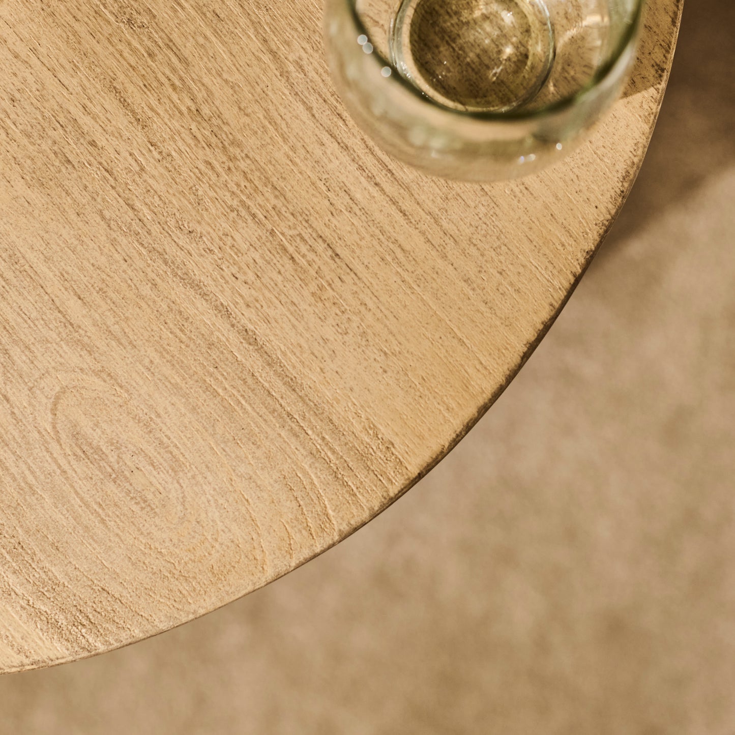 Jade Round Side Table - Chalked Mango Wood - Laura James