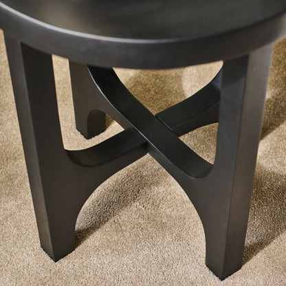 Jade Round Side Table - Jet Black Acacia - Laura James