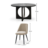 Jade 4 Seater Black Dining Table Set - Freya Sand Dining Chairs with Black Legs - Laura James 