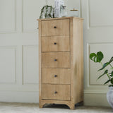 Jade 5 Drawer Tallboy - Chalked Mango Wood - Laura James